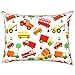 YourEcoFamily Toddler Pillow-14x19,Certified Organic Shell w/Organic Cotton Pillowcase -Soft,Colorful and Loved by Toddlers (Cars)