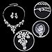 EVER FAITH Wedding Jewelry Set for Bride Bridesmaid Austrian Crystal Cluster Flower Leaf Party Necklace Earrings Sets Clear Silver-Tone