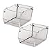 Seville Classics Large Mesh Stacking Storage Bin (2-Pack), Platinum