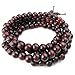 KONOV Mens Womens Wood Bracelet, 8mm Tibetan Buddhist Sandalwood Beads Prayer Mala Necklace, Red