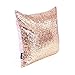 AMAZLINEN(TM Decorative Glitzy Sequin & Comfy Satin Solid Throw Pillow Cover 18 Inch Square Pillow Case, Hidden Zipper Design, 1 Cover Pack Only(Rose Gold)