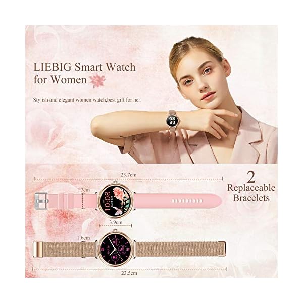 LIEBIG Smart Watch for Women, Full Touch Fitness Watch Tracker with Female Function Heart Rate Monitor Blood Pressure…