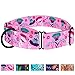 CollarDirect Martingale Collars for Dogs Heavy Duty Floral Pattern Female Safety Nylon Training Wide Collar Flower Design Large Medium (L, Neck Size 15