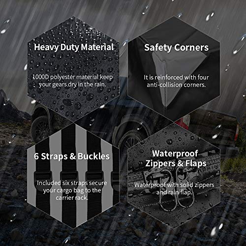 BougeRV Hitch Cargo Carrier Bag Waterproof/Rainproof Hitch Mount Cargo