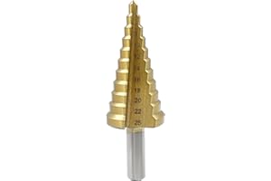 LDEXIN Step Drill Bit 1/8" to 1" High Speed Steel Step Drill Cone Bits for Metal, Heavy Duty Step Bit, Tri-Flat Shank (4mm - 