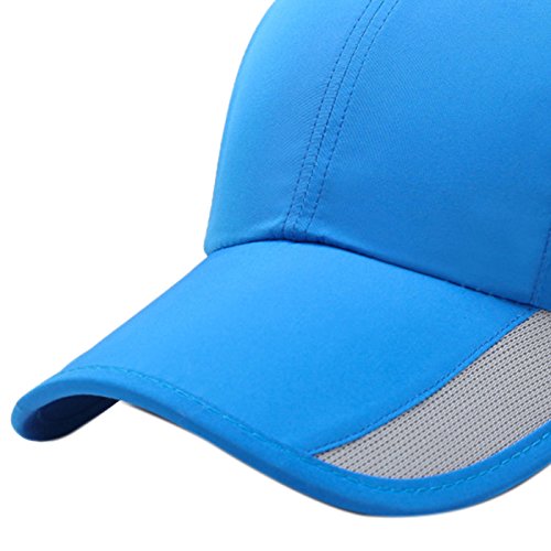 Waterproof Collapsible Motion Hat Fishing Jungle Hat Outdoor Sunscreen Baseball Cap Long Brim Cap Fishing Hat for Fishing Hunting Camping Swimming Hiking,One Size Fit Most Blue - Thumbnail 2
