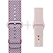 Emmabin Band for Apple Watch , Woven Nylon Berry Check With Pink Sand Silicone (2 packs) for Apple Watch