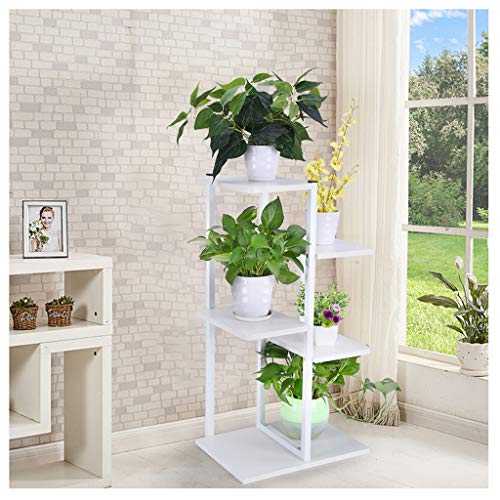 C-Easy 6 Tiers Plant Stand Rack – Balcony Flower Pots Stand Shelf – Display Stand Planter Shelves – Plants Shelf Unit Holder for Outdoor, Indoor, Garden Plants Flower (White)