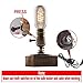 OYGROUP Vintage Weathered Wood Table Lamp,Wooden Base Retro Industrial Steampunk Iron Pipe Desk Light for Bedside,Bedroom Living,Dining Room,Cafe Bar,Studio,Hallway,House Decor,E26 Dimmable Lamps LED