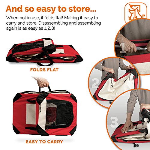 petluv happy cat premium soft sided travel crate & cat carrier