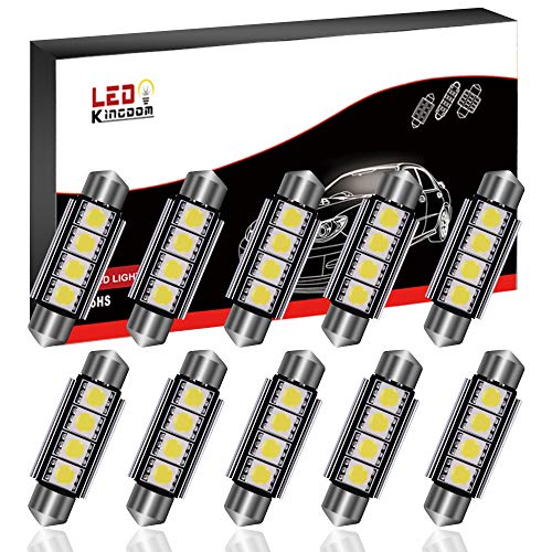 LEDKINGDOMUS 578 Led Bulb, 10 Pcs 42mm 5050 4 SMD Festoon Led Bulbs White Color Canbus Error Free Interior Dome Map Lights 211, 212-2, 569 (White) - Thumbnail 7