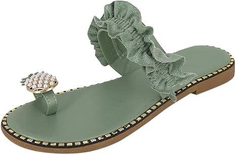 women bohemian style sandals casual beach pearls shoes