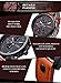 GOHUOS Men's Leather Strap Stainless Steel Sport Analog Quartz Wrist Watch Brown