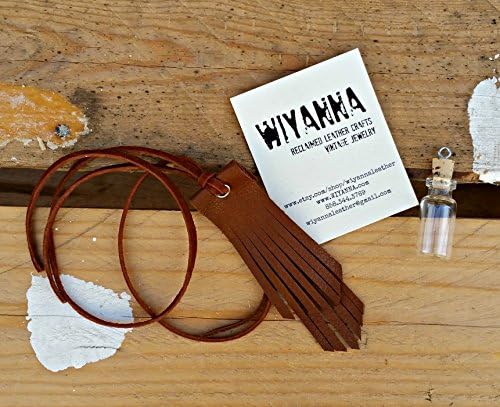 Leather Aromatherapy Essential Oil Infuser Fringe Necklace with FREE Perfume Bottle