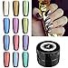 DANCINGNAIL 12 Colors Magic Mirror Chrome Effect Metallic Powder Set Nail Art Additive Pigment Sliver