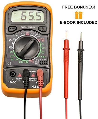 Digital Multimeter LCD Backlight Display Voltmeter Amp meter AC/DC/OHM Volt Current Tester With Lead Set