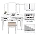 SONGMICS Vanity Set, 3 Large Drawers, Tri Folding Mirror, Make-up Dressing Table with Cushioned Stool, Easy Assembly, Gift for Mom White