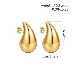 Teardrop Necklace Earrings Chunky Gold Hoop