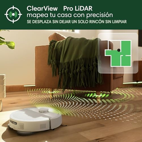 Roomba Plus 505 Combo con Base AutoWash multifunción y autolimpiable, mopas DualClean con PerfectEdge, PrecisionVision IA, Clearview Pro LiDAR, Secado Aire Caliente mopas, 75 días autovaciado_B