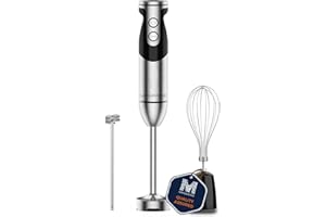 MegaWise High-Power Hand Blender – 3-in-1 Set with Blender Stick, Whisk & Frother, 12-Speed + Turbo, Ergonomic Design, BPA-Fr