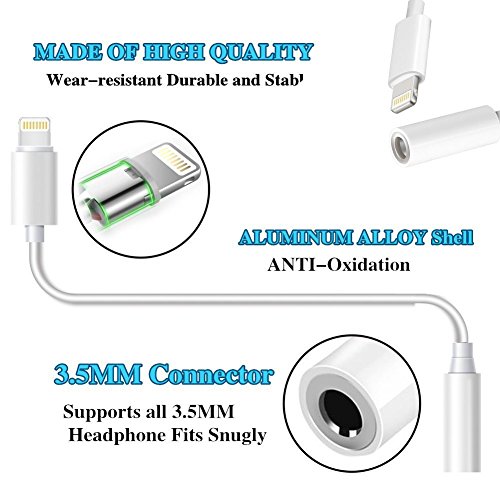 image for my-handy-design iPhone Headphone Adapter, Compatible with iPhone 7/7Pl