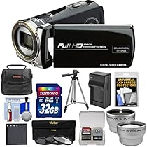 Bell & Howell DV12HDZ 1080p HD Video Camera Camcorder (Black) with 32GB Card + Battery & Charger + Case + Tripod + 3 Filters + Tele/Wide Lens Kit