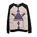 ETOSELL Women Colored Leaf Print Cute Pullover Sweater Hip-Hop Blouse Tops