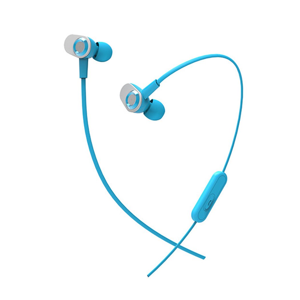 Onbio General Wired Headset Sport Stereo In-Ear Earphones Earbuds Handsfree Bluetooth Headphone (Blue)