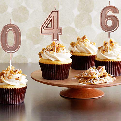 AOSTAR-Birthday-Candles-Number-Rose-Gold-Glitter-Numeral-Candles-Cake-Topper-Decoration-for-Birthdays-Wedding-Reunions-Party-Number-0