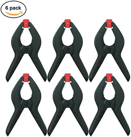 6 Pack - 6 Inch Large Heavy Duty Plastic Muslin Clamps Black Nylon Muslin/Paper Photo Background Spring Clamps Woodworking