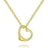 Tapp Collections Hypoallergenic Metal Plated Stainless Steel Simple Open Floating Heart Necklace for Women