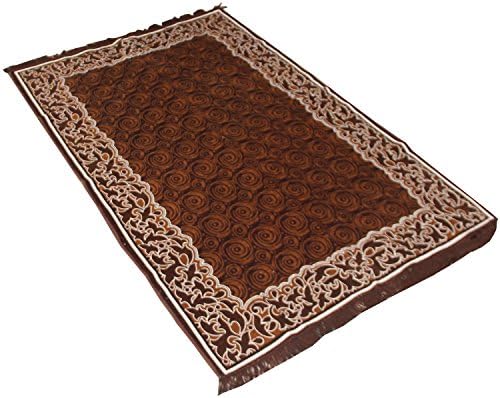Heart Home Velvet Carpet for Living Room “60x84” (Brown) CTHH8096