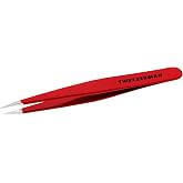 Tweezerman Stainless Steel Point Tweezer for Eyebrows Signature Red