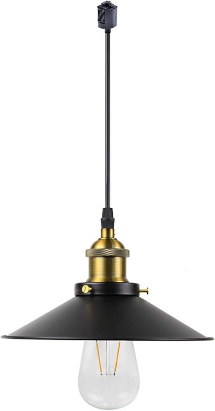 Amazon Kiven ペンダントライト ダクトレール用 工事不要 E26口金 アンティーク調 照明器具 レトロ スチール製 食卓 リビング 居間 Led対応 ブラック 電球別売り Kiven ホーム キッチン