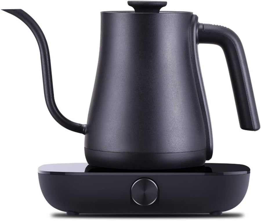 FYJK Electric Kettle with Variable Temperature Control, 0.6L Gooseneck Pour-Over Kettle for Drip Coffee And Tea Kettle with LCD Display And Keep Warm Function Kettle,Black