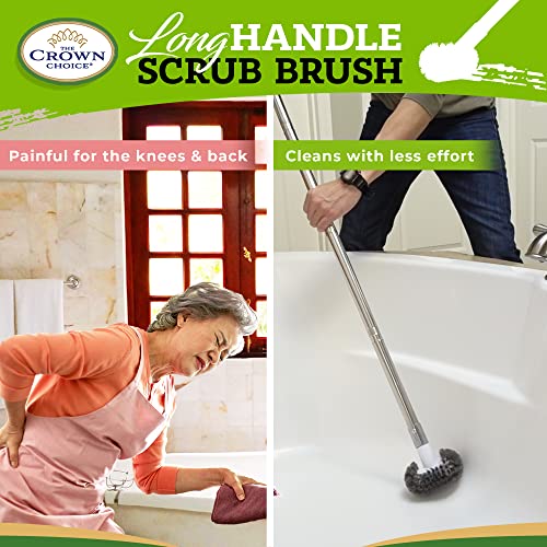 Shower Scrubber for Cleaning & Hot Tub Scrubber with Long Handle