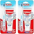 Colgate Baby Training Toothpaste and Toothbrush Kit, Mild Fruit Flavor Set for Ages 3-24 Months (Pack of 2)