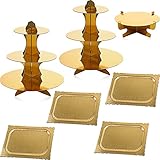 7 Pieces Cake Stand Set 3-Tier Cardboard Cupcake