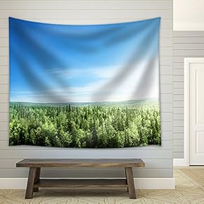 Forest in Sunset time - Fabric Wall Tapestry Home Decor - 51x60 inches