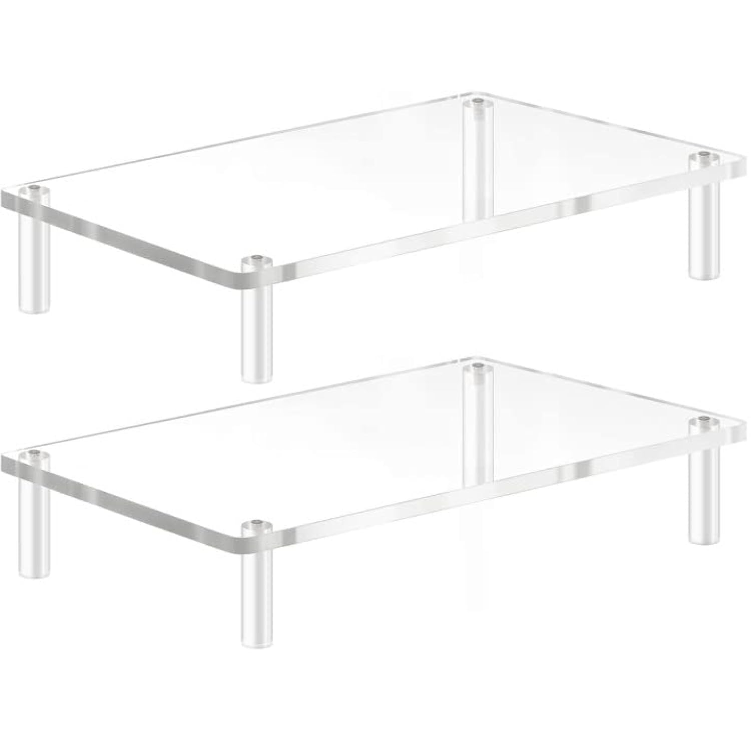 YestBuy Clear Acrylic Monitor Stand for Laptop iMac PC Printer Office Supplies Platform Space Saving (15" x 9.25")