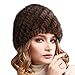 FURTALK Womens Girls Real Mink Fur Knitted Hat Winter Beanie Warm Cap