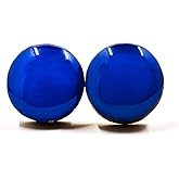 Stud Earrings Set, Bold Blue, 10 mm, Round Studs for Women Men, Handmade, Stainless Steel Posts for Sensitive Ears, Lightweight Color Dot Earrings by Candi Cove Designs