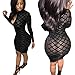 Mojessy Women Lady Keyhole Mesh Bandage Bodycon Pencil Party Club Midi Dress