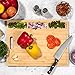 Extra Large Organic Bamboo Cutting Board for Kitchen, Includes 3 Built-In Compartments with Juice Grooves on Front and Back, Best as a Butcher Block or Chopping Board for Meat Bread Cheese Vegtables
