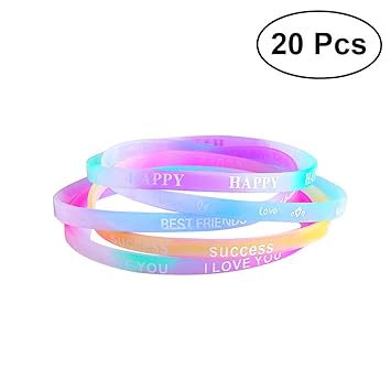 Toymytoy 20 Stücke Silikon Armbänder Mit Sprüchen Für Kinder Geburtstag Party Geschenk Mitgebsel