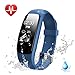 Lintelek Heart Rate Fitness Tracker Watch, Updated Activity Tracker with Multiple Sports Modes, IP67 Waterproof Touch Screen Smart Pedometer for Android and iOS Smart Phones