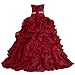 ANTS Women's Pretty Ball Gown Quinceanera Dress Ruffle Prom Dresses