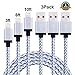 EverDigi Lightning Cable Nylon Braided 8Pin iPhone Charging Cable Cord 3Pcs 3FT 6FT 10FT iPhone Charger Compatible with iPhone 7 7+ 6s 6s+ 6+ 6 5s 5c 5 iPad Mini iPad Air iPad5 iPod iOS10(White)
