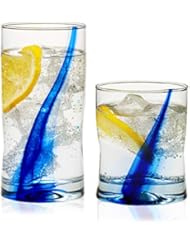 Libbey Blue Ribbon Impressions 16-Piece Tumbler and Rocks Glass Set