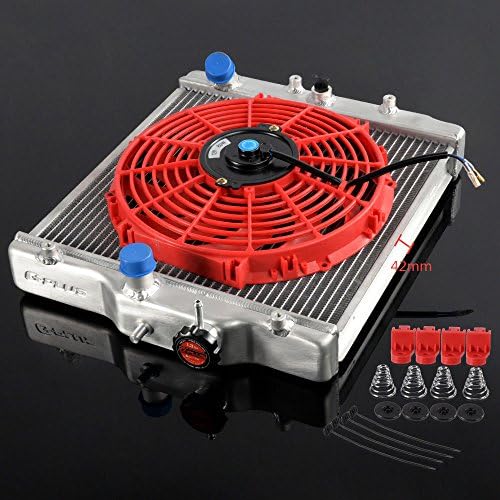 2 Row Aluminum Racing Radiator Replacement + 12" Radiator Cooling Fan For HONDA CIVIC D15 D16 EG/EK 1992-2000